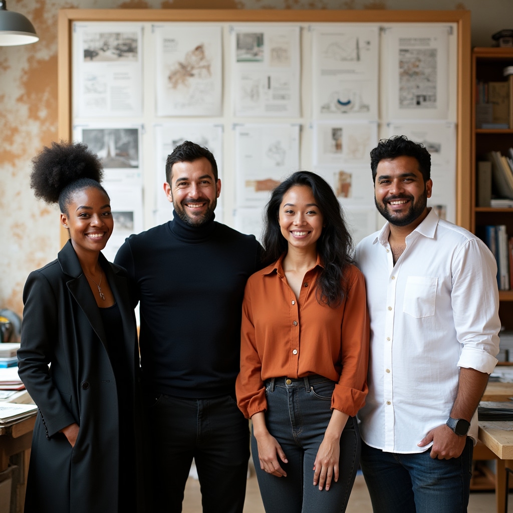 Team di Xelenmor Lab in riunione di progettazione spazio espositivo